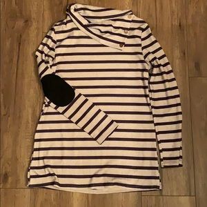 NWOT Black & brown tunic sweater, size M